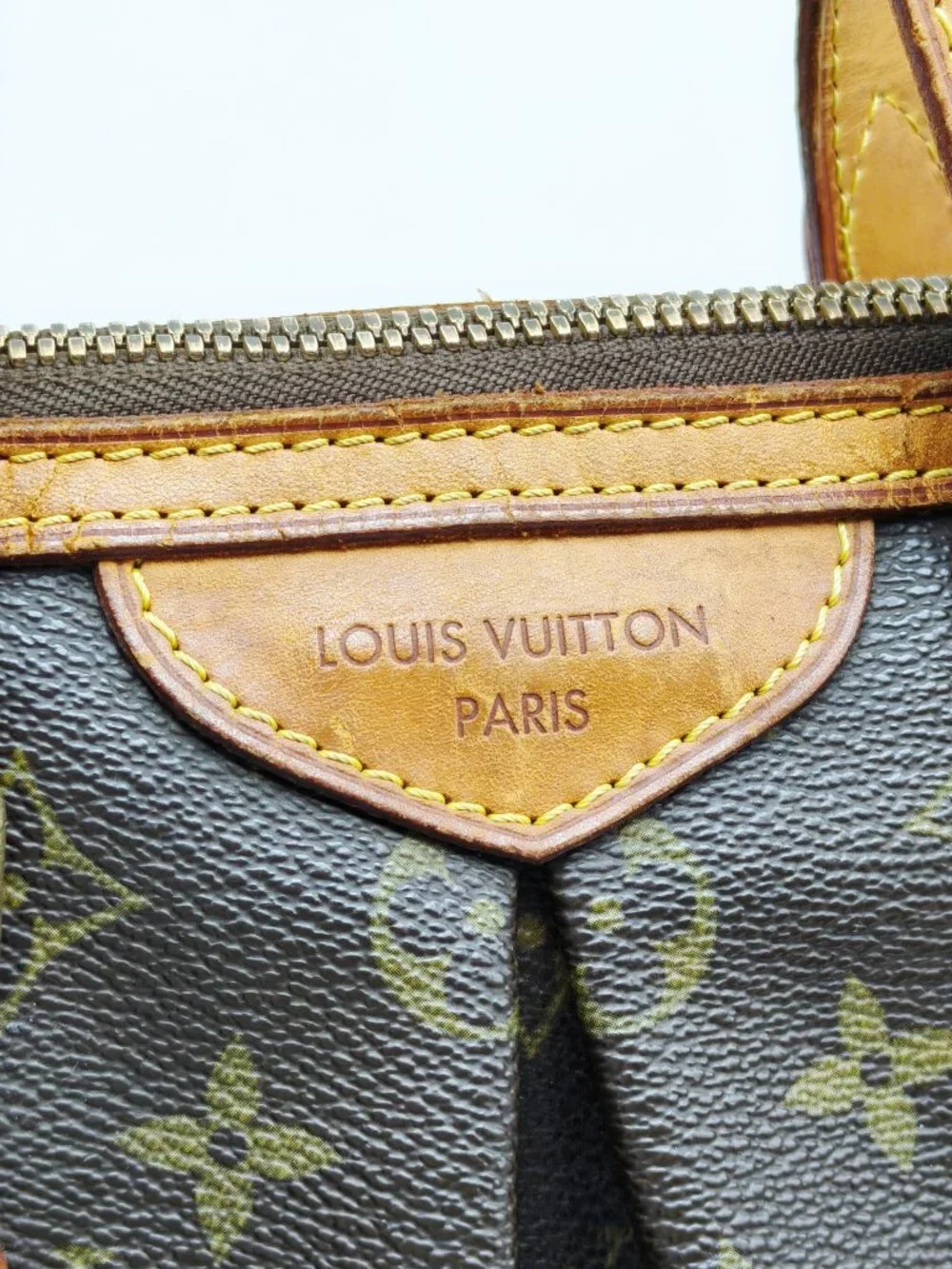 Louis Vuitton Monogram Palermo PM Tote Handbag Brown Canvas Top Handle Bag